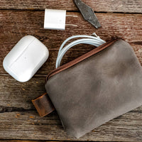 The Little Leather Pouch | Grey