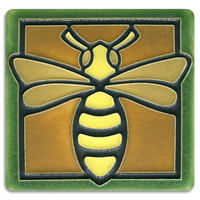 Motawi Bee in Green - 4x4 - Artisan's Bench