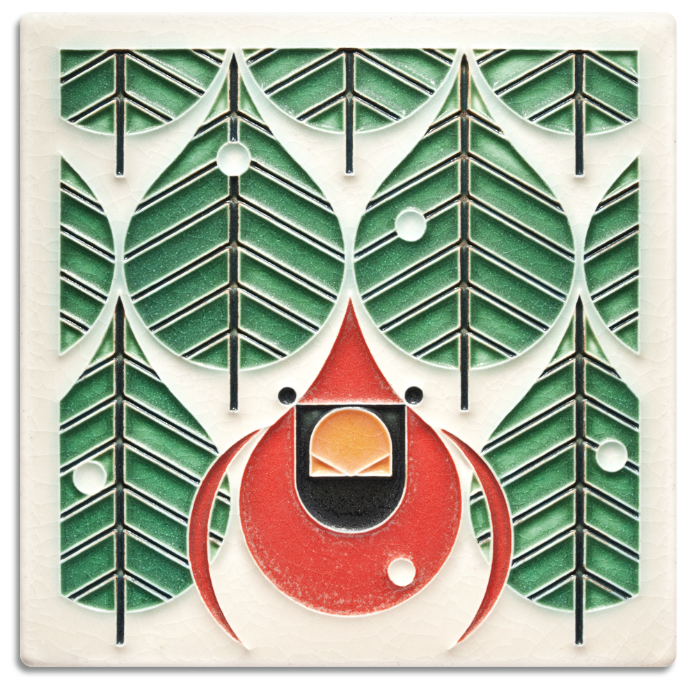 Motawi Coniferous Cardinal - 6x6 – The Artisan's Bench