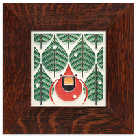 Motawi Coniferous Cardinal - 6x6 - Artisan's Bench