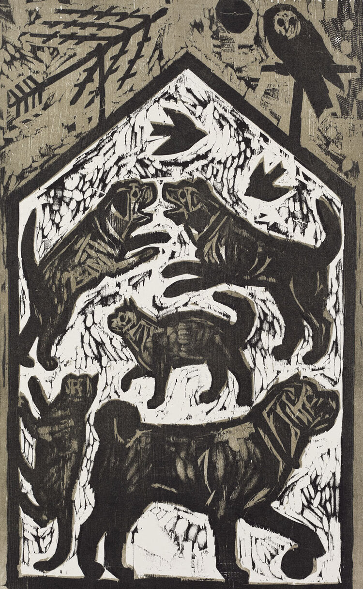 Domestic Zoo 18x24 | Woodblock Print