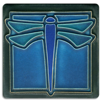 Motawi Dragonfly Turquoise- 4x4 - Artisan's Bench