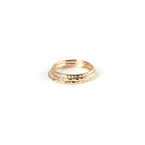 Goldeluxe Jewelry Notch Striped Stacking Ring Gold The Artisan's