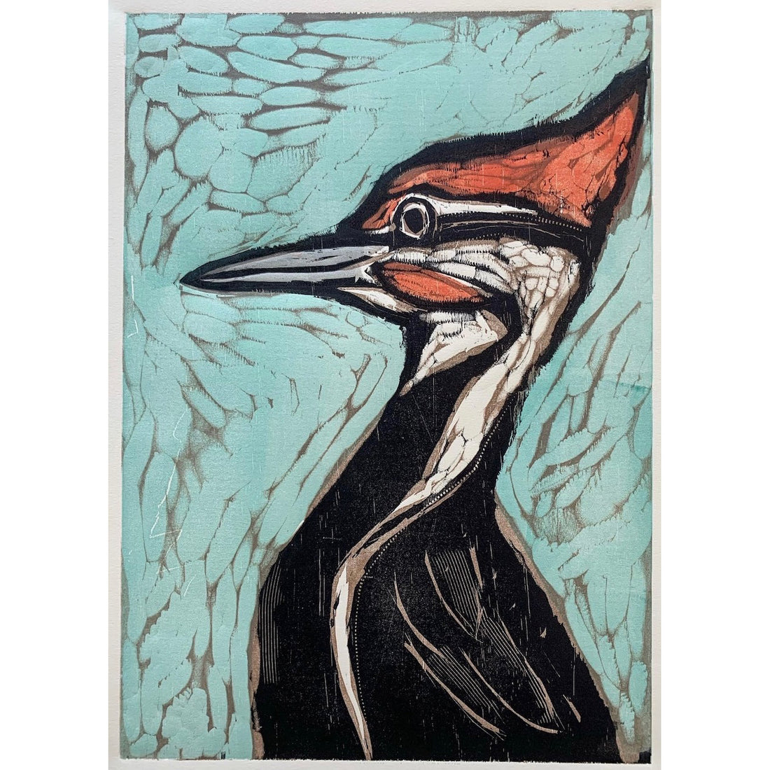 Pileated Portrait 16x20 | Woodblock Print