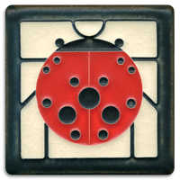 Motawi Ladybug with Border - 4x4 - Artisan's Bench