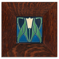 Motawi Lotus in Blue - 4x4 - Artisan's Bench