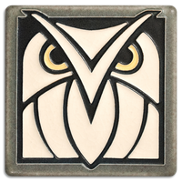 Motawi Owl in Grey White - 4x4 - Artisan's Bench