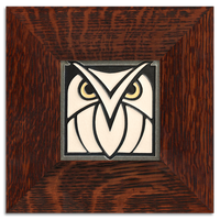 Motawi Owl in Grey White - 4x4 - Artisan's Bench
