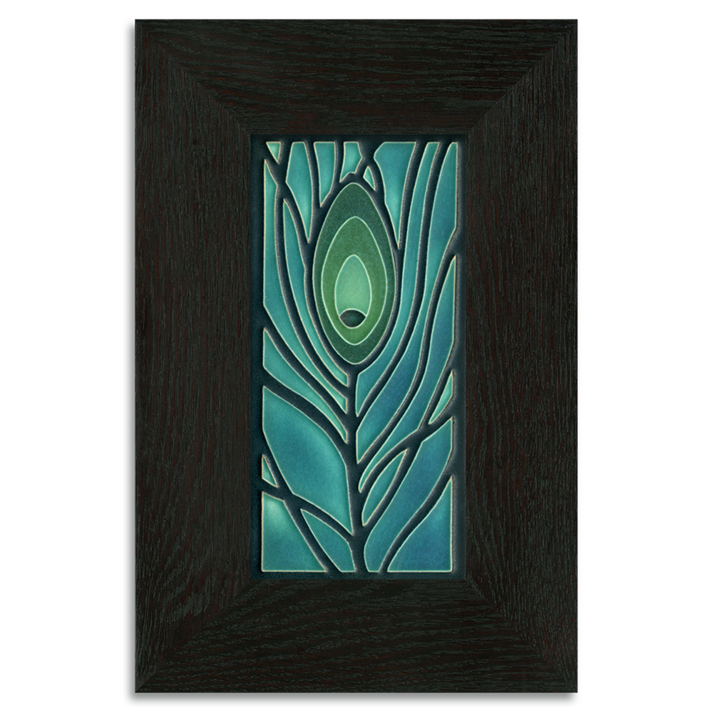 Motawi Peacock Feather in Dark Ocean - 4x8 – The Artisan display picture 3