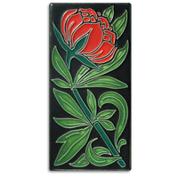 Motawi Peony in Red - 4x8 - Artisan's Bench
