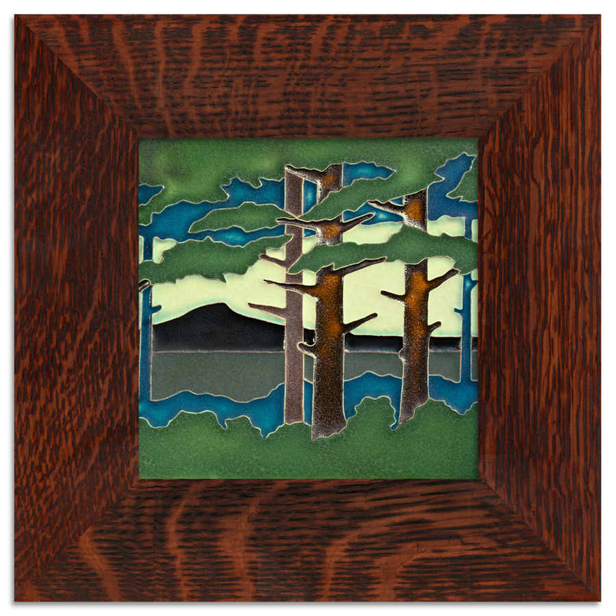 Motawi Pine Landscape Summer Mountain - 6x6 - Artisan's Bench