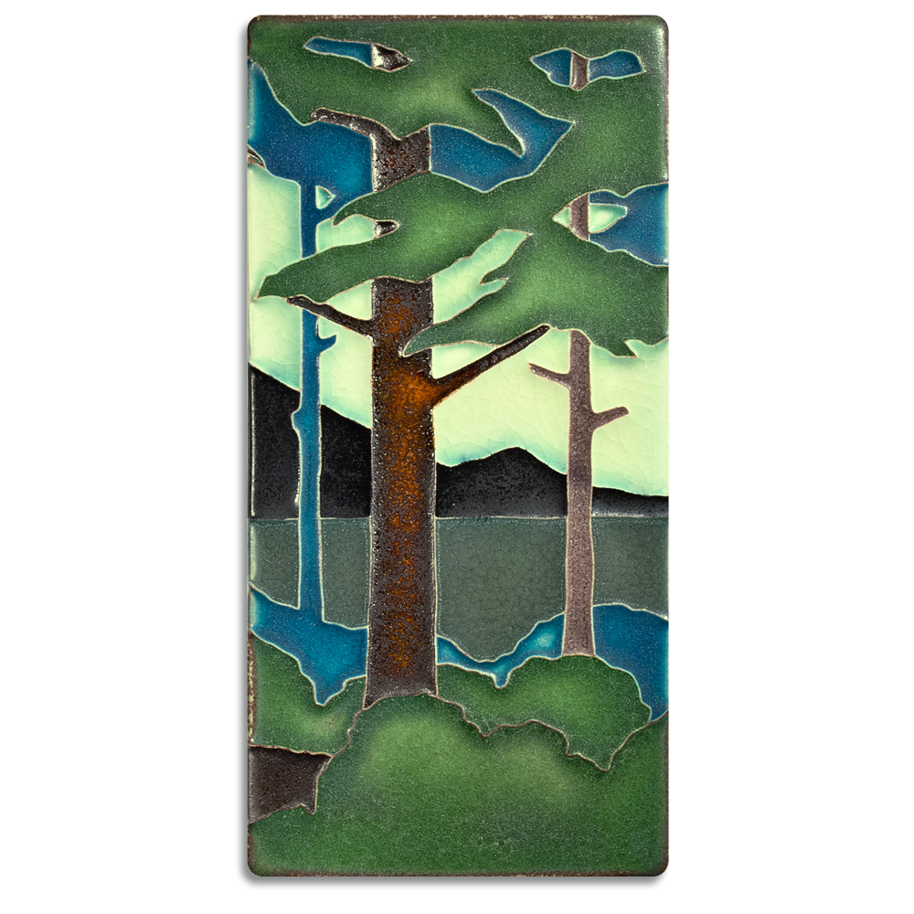 Motawi Pine Landscape Summer Vertical - 4x8 - Artisan's Bench