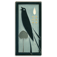 Motawi Songbird (Facing Left) in Grey Blue - 4x8 - Artisan's Bench
