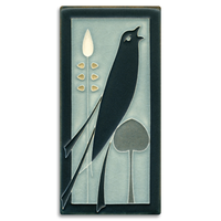 Motawi Songbird (Facing Right) in Grey Blue - 4x8 - Artisan's Bench