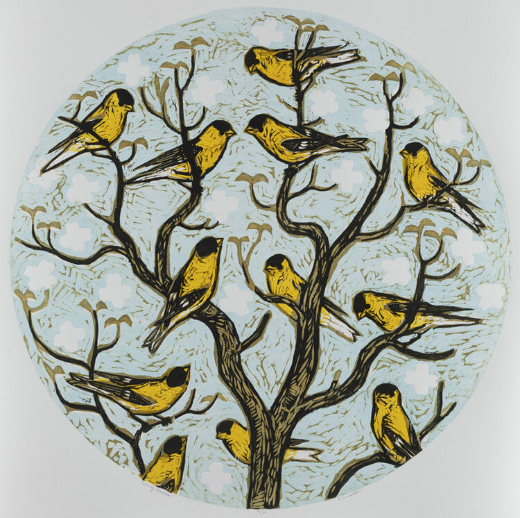 Spring Charm 32x32 | Woodblock Print
