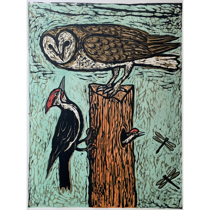 Woodland Spirits 24x32| Woodblock Print