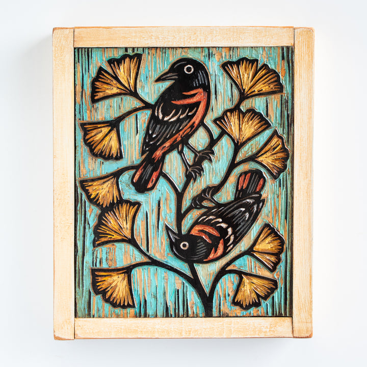 Horse & Hare | Painted Wood Carving