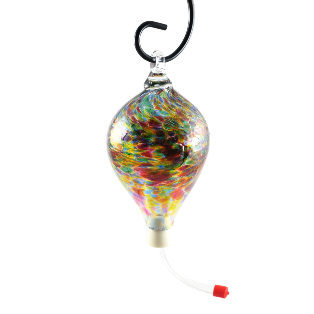 Glass Hummingbird Feeder | Dark/Multi