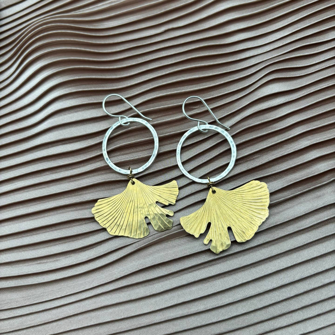 Ginkgo Hoop Earrings