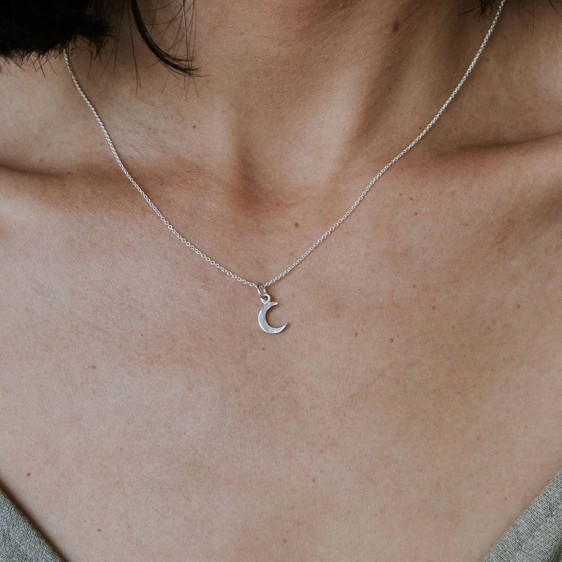 Love You to The Moon Necklace | Silver