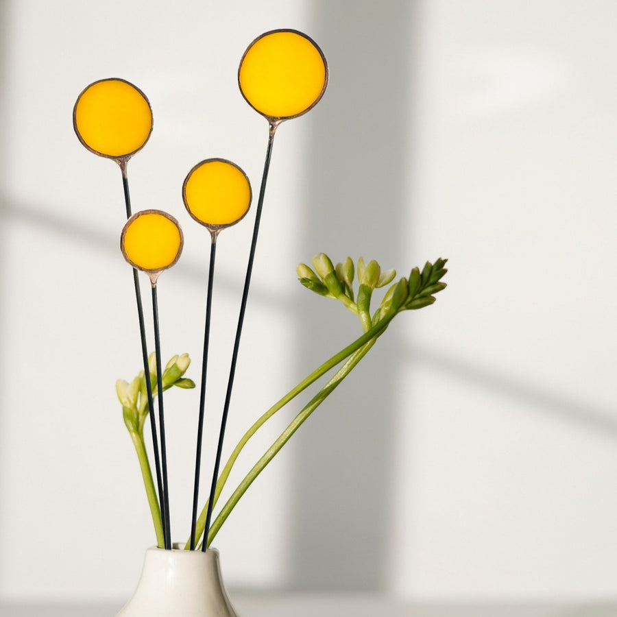 Yellow Glass Billy Button