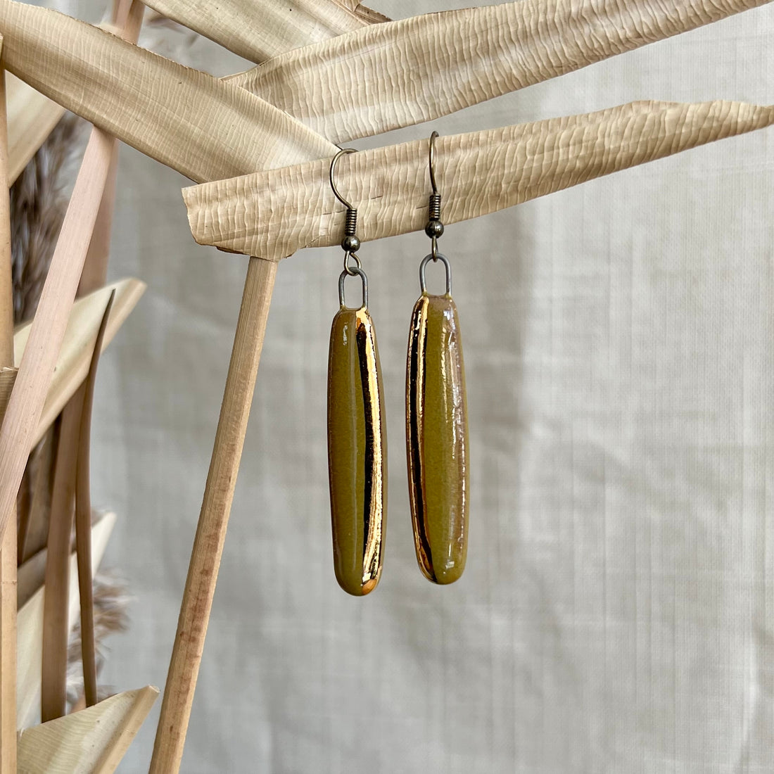 Minimal Gold Olive Earrings