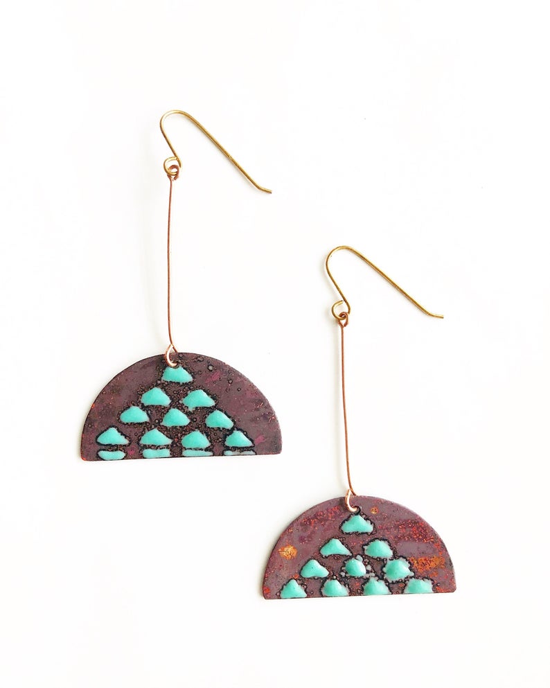 Aqua Dots Half Moon Dangle