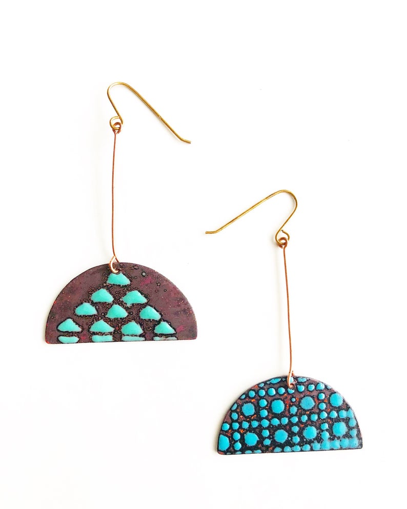 Aqua Dots Half Moon Dangle