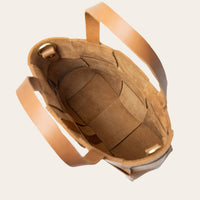 Woven Leather Mini Tote | Tan
