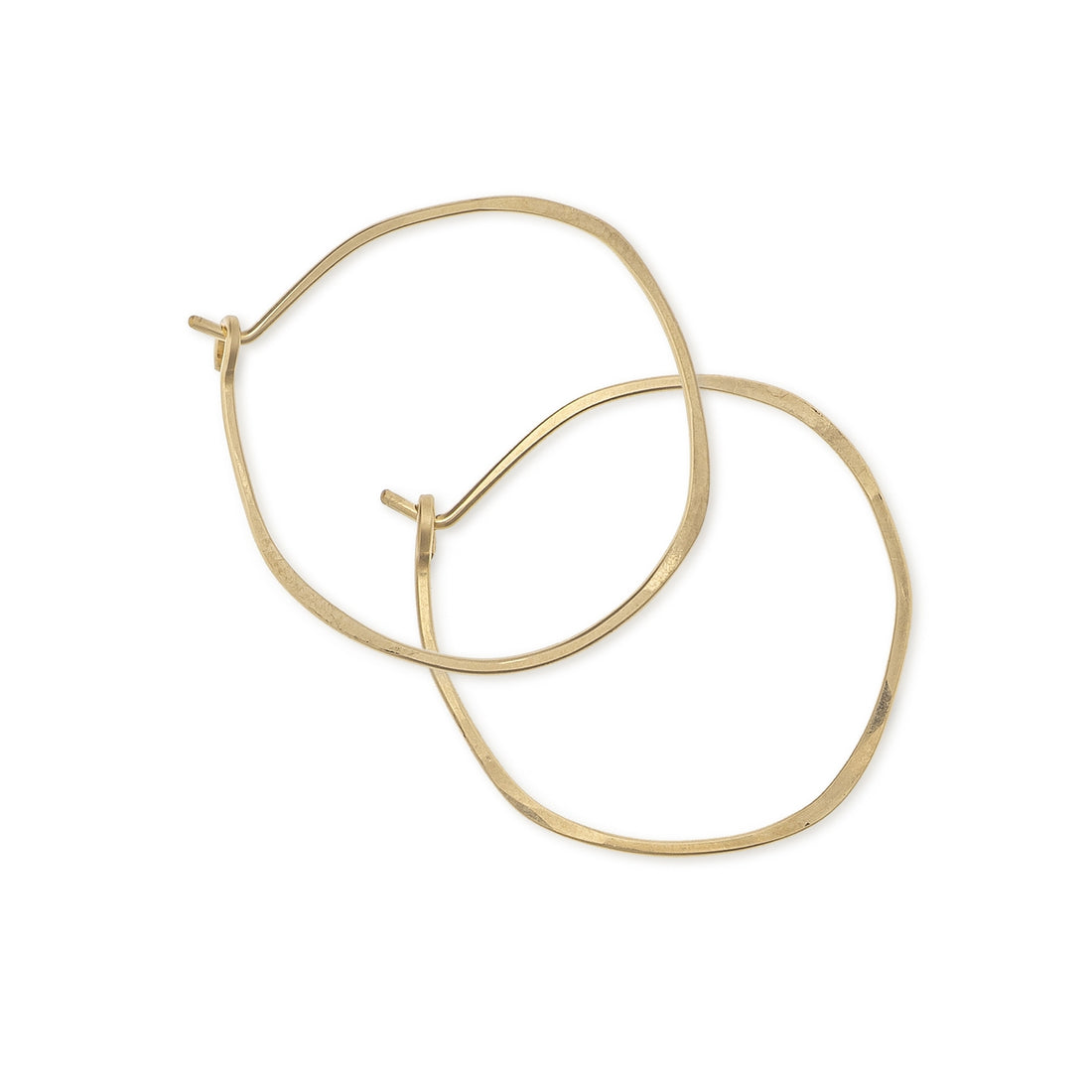Small Organic Hoop Earrings | Gold Filled