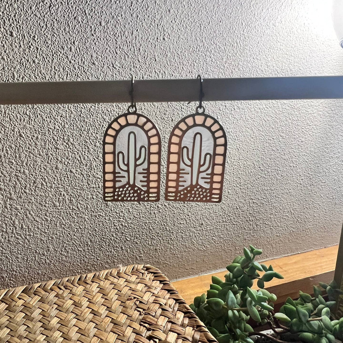 Saguaro Stained Glass Earrings
