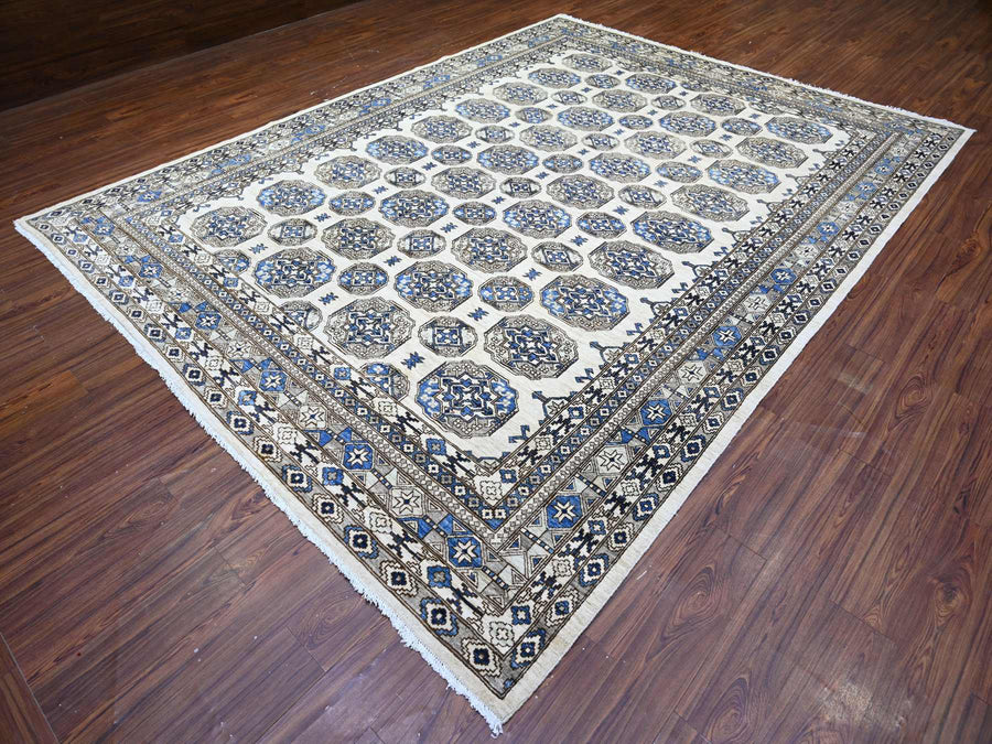 9'1" x 12'0" | Ivory Afghan | Wool | 210000023724