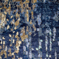 3'2" x 5'0" | Blue Gold Mosaic Runner | Wool & Silk | 210000023763