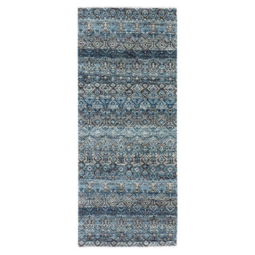 2'6" x 6'1" | Blue Herat Geometric Runner | Wool | 210000023766