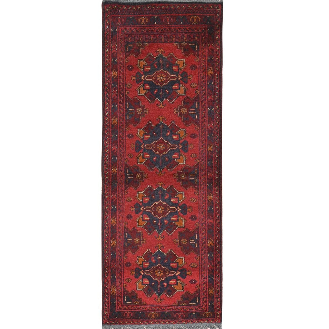 1'9" x 4'9" | Red Afghan Runner | Wool | 210000023767