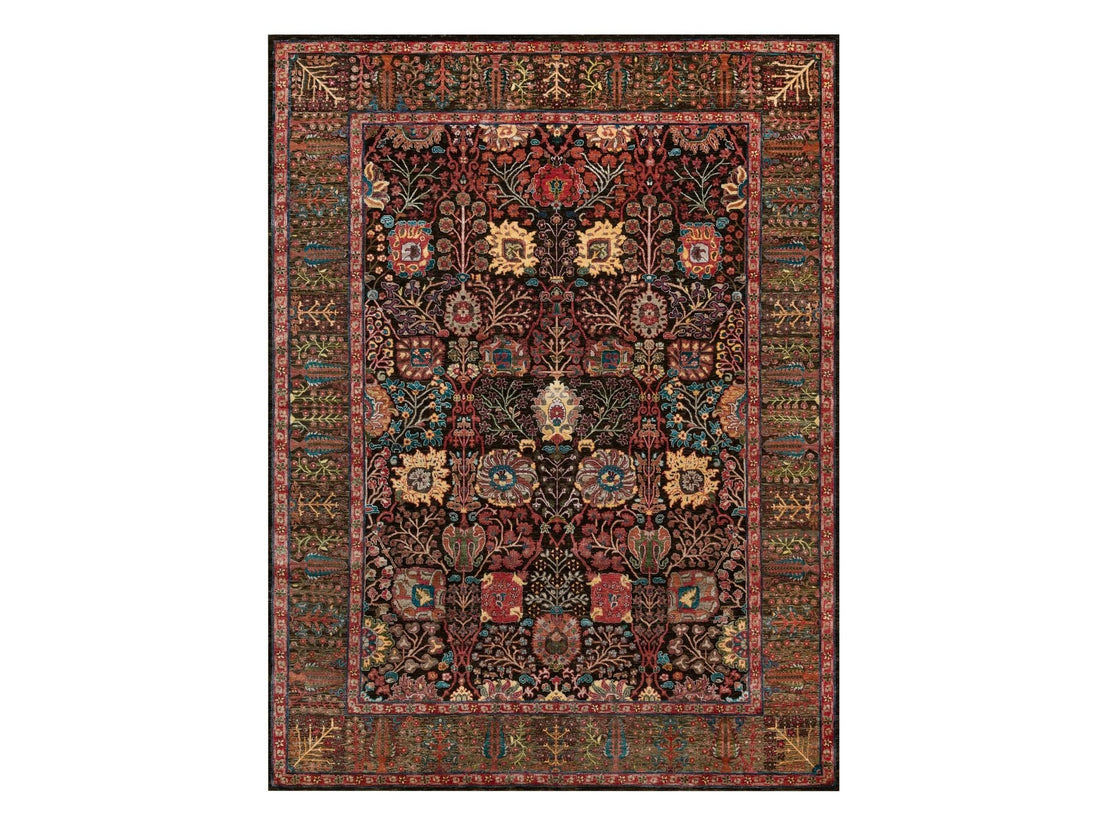 9'1" x 12'0" | Black/Brown Tabriz | Wool & Silk | 210000023775
