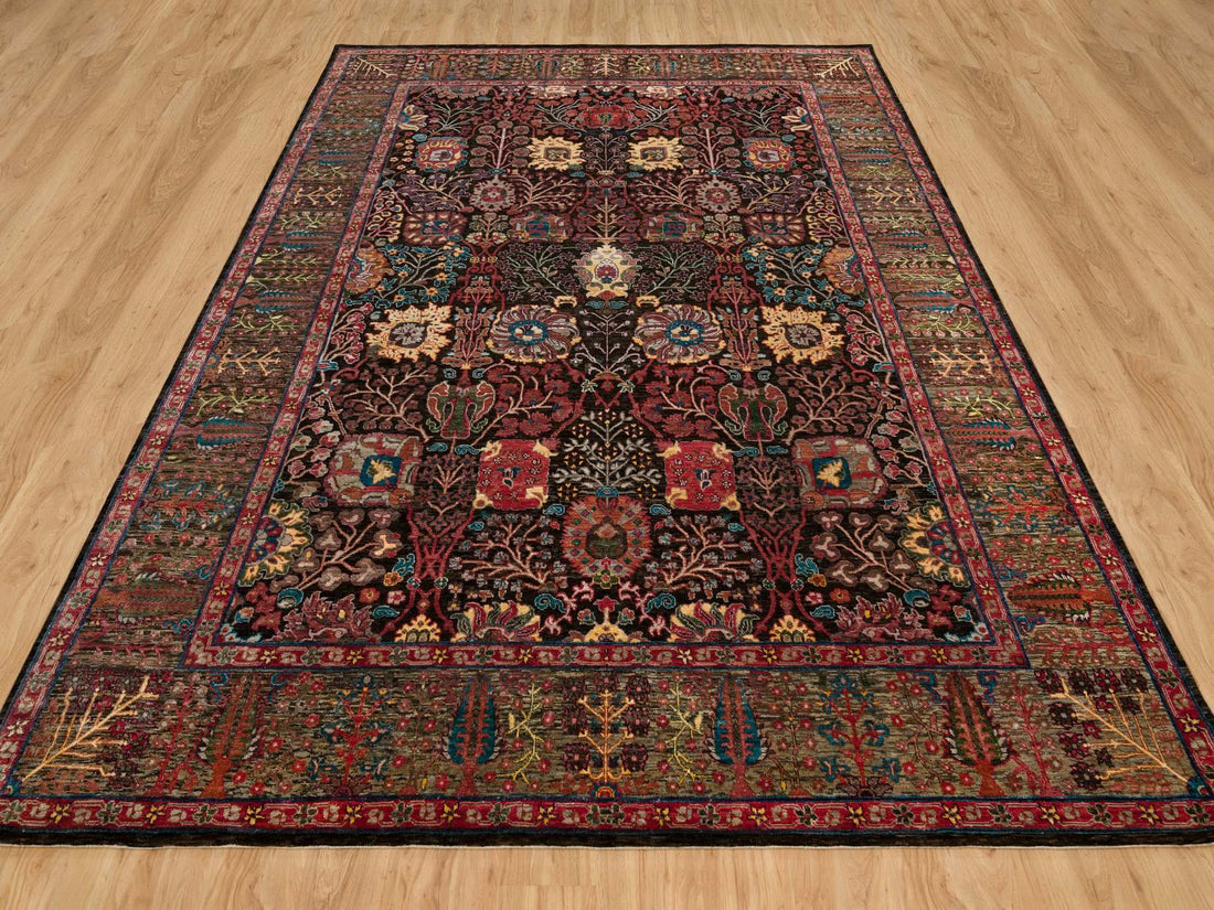 9'1" x 12'0" | Black/Brown Tabriz | Wool & Silk | 210000023775