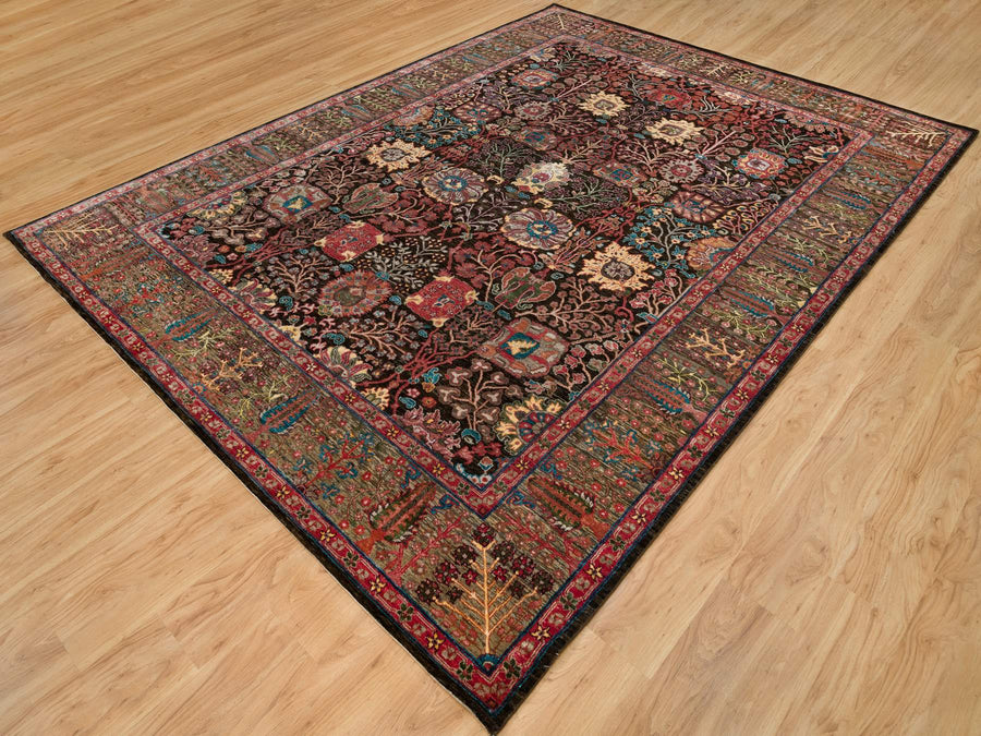 9'1" x 12'0" | Black/Brown Tabriz | Wool & Silk | 210000023775