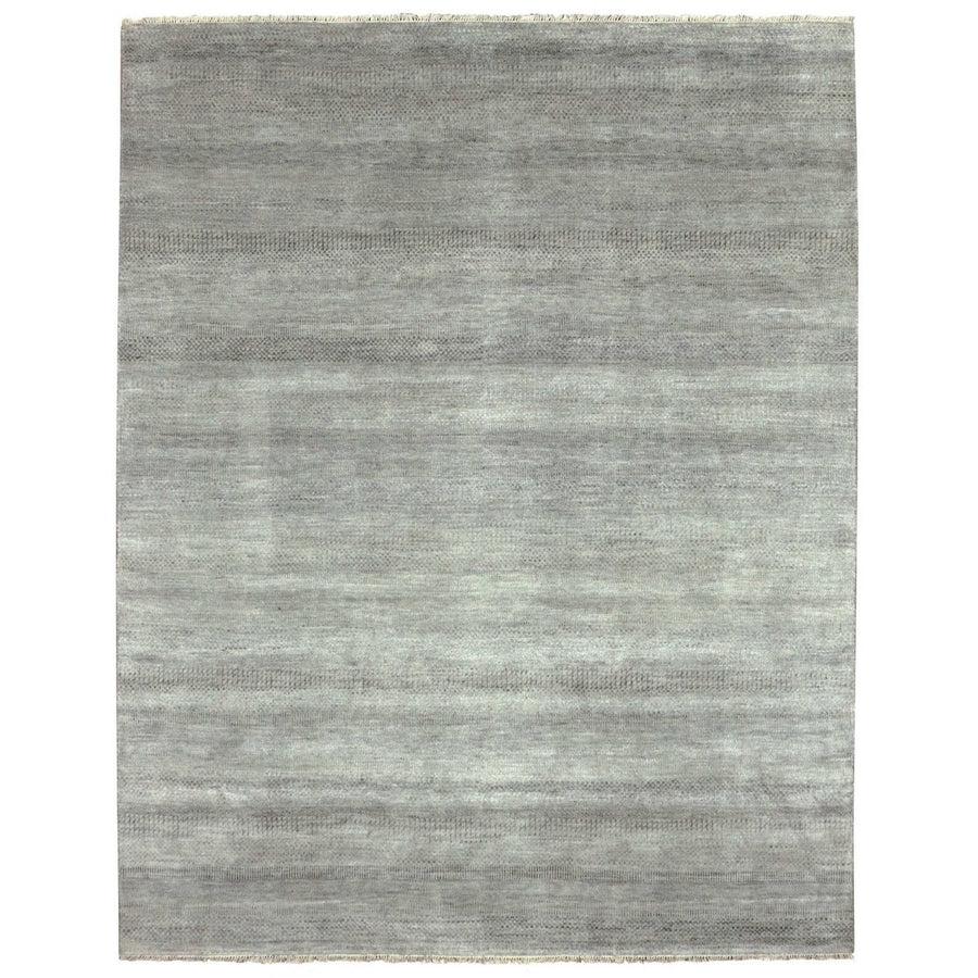 8'0" x 10'2" | Ash Grey Grass | Wool and Silk | 26875