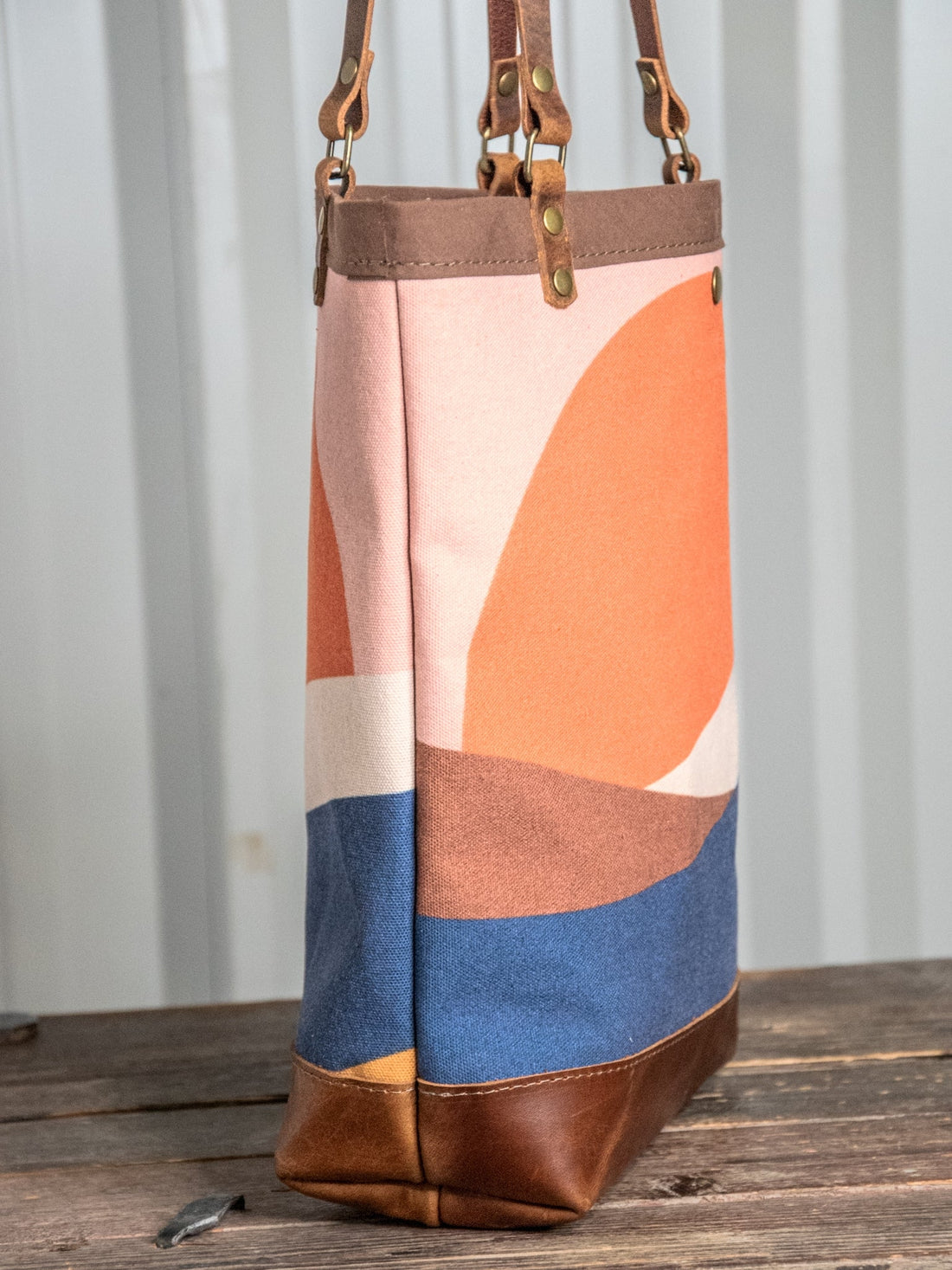 Canvas Leather Tote | Sunrise - The Artisan's Bench