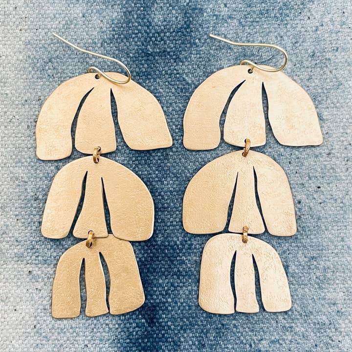 Cascade Brass Earrings