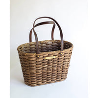 Large Wide Weave Market Basket | Dark
