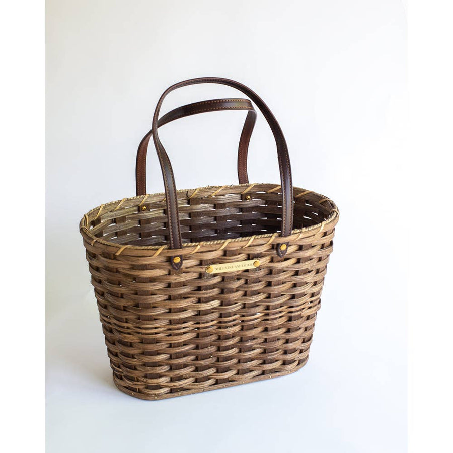 Large Wide Weave Market Basket | Dark