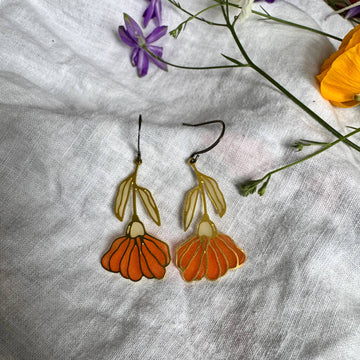 Begonia Stained Glass Earrings