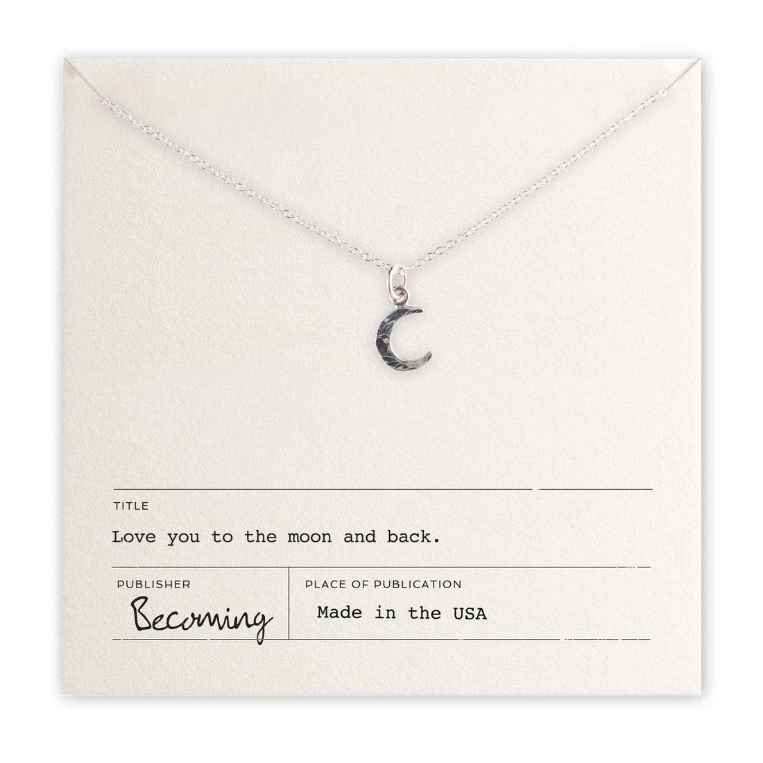 Love You to The Moon Necklace | Silver