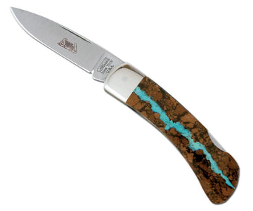 3" Vein Turquoise Pocket Knife