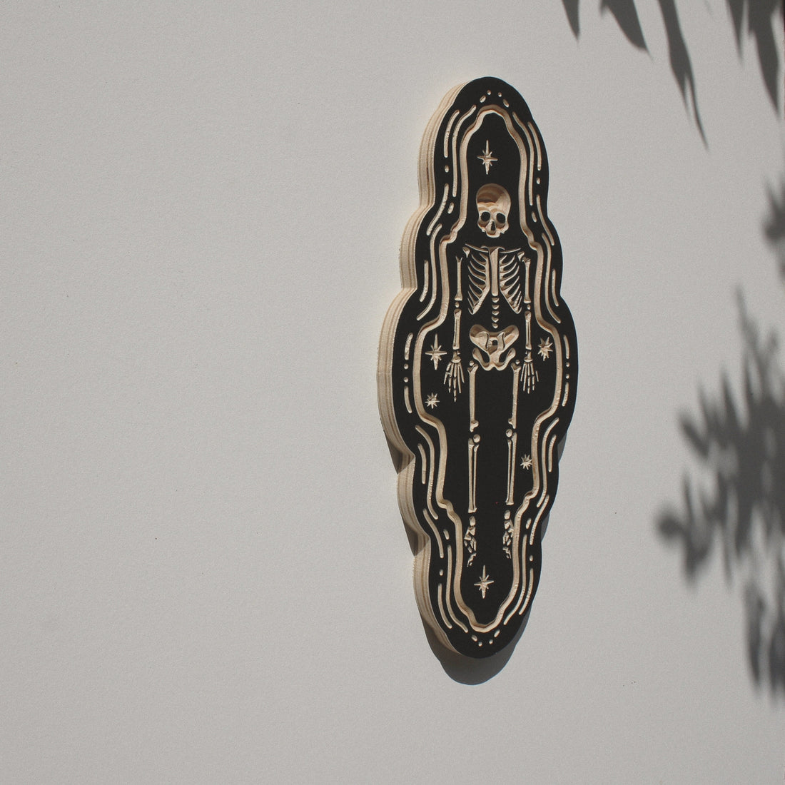 11" Skeleton Carved Wall Hanging