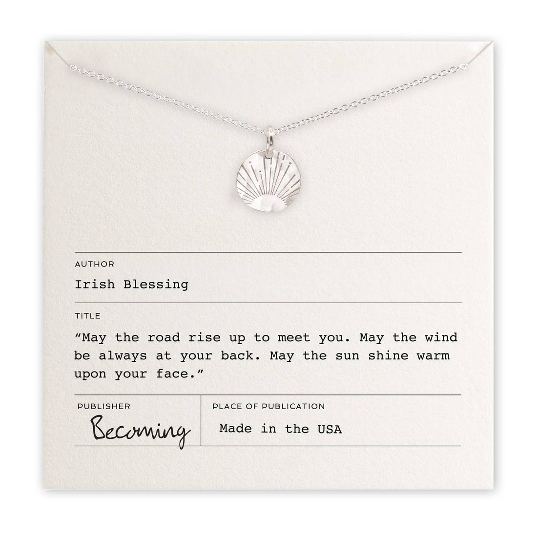 Irish Blessing Necklace | Silver
