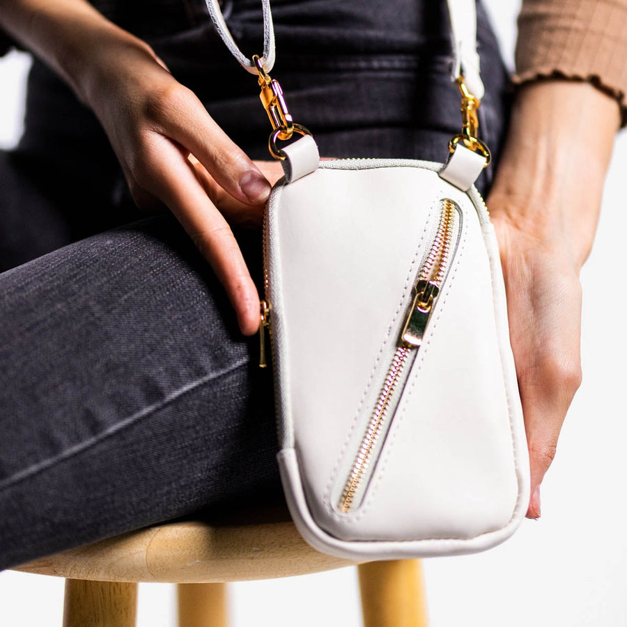 Route Leather Crossbody Bag | White