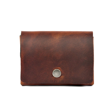 Leather Double Pouch Wallet | Midnight Oak